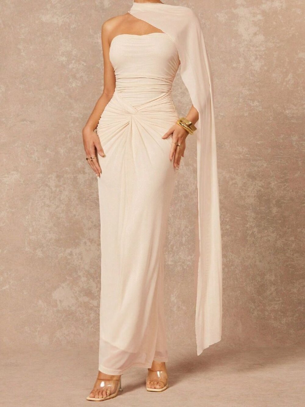 Apricot Party Women's Elegant Formal Dress - Picture 3 of 8